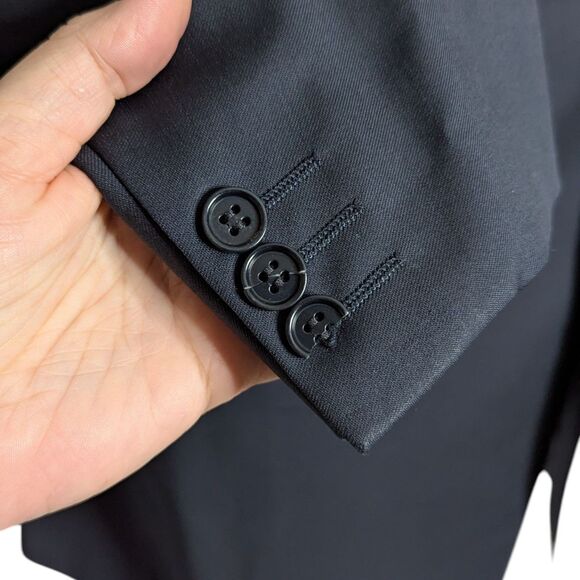 Canali Boyds Size 42R ? Black Italian Designer Blazer Sport Coat Normcore FLAWS - Picture 9 of 14